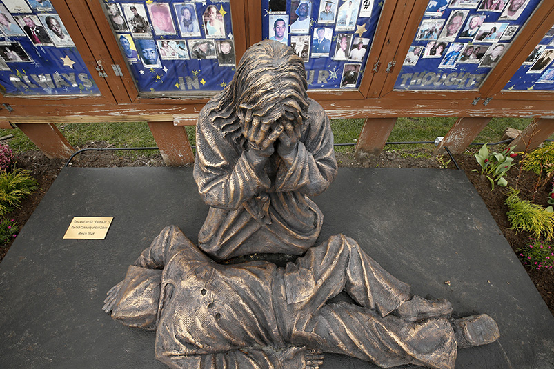 St. Sabina unveils statue of Jesus weeping over gun violence