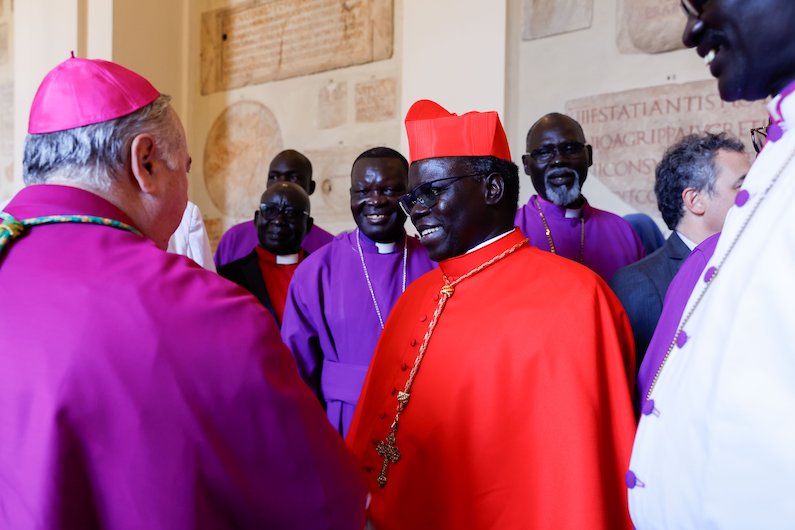 cardinals dressed in purple Hundreds stand in line to greet new cardinals from the 'peripheries' -  Vatican - Chicago Catholic